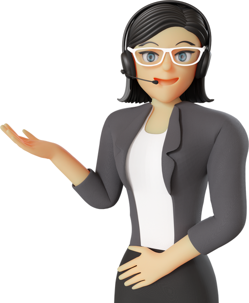 female customer service welcome pose 3d illustration